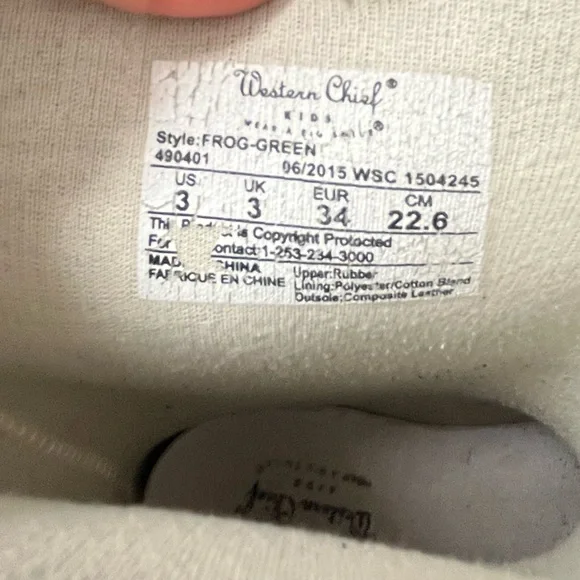 Western Chief Boys Waterproof Printed Rain Boots Size 3 - Picture 12 of 13